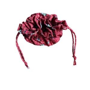 Vera Bradley Provincial Red Jewelry Drawstring Pouch Retired 8 Pockets Rare EUC